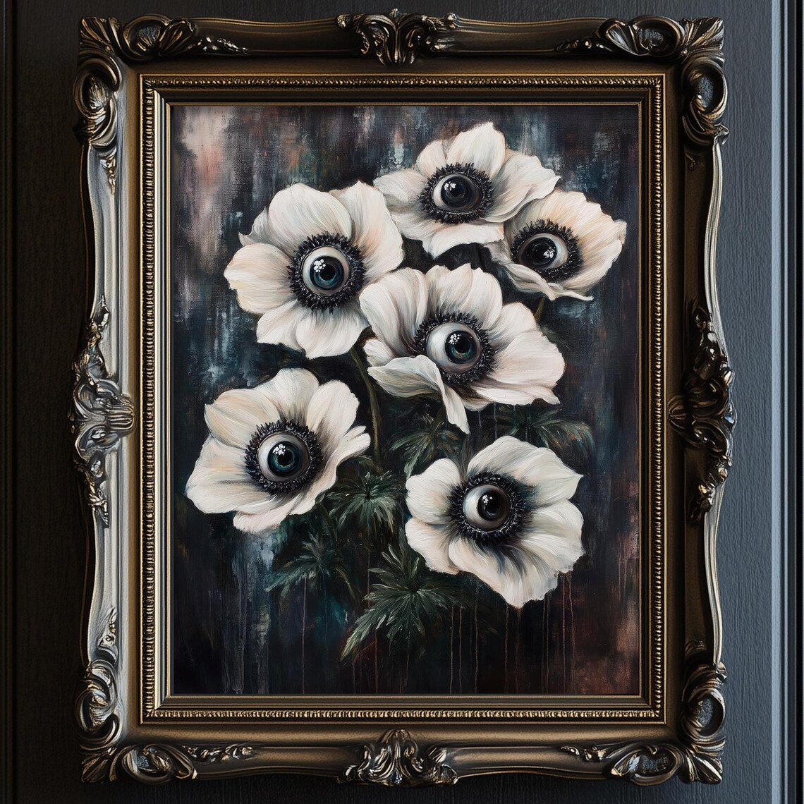 Moody Botanical Goth Art Print, Dark Academia
