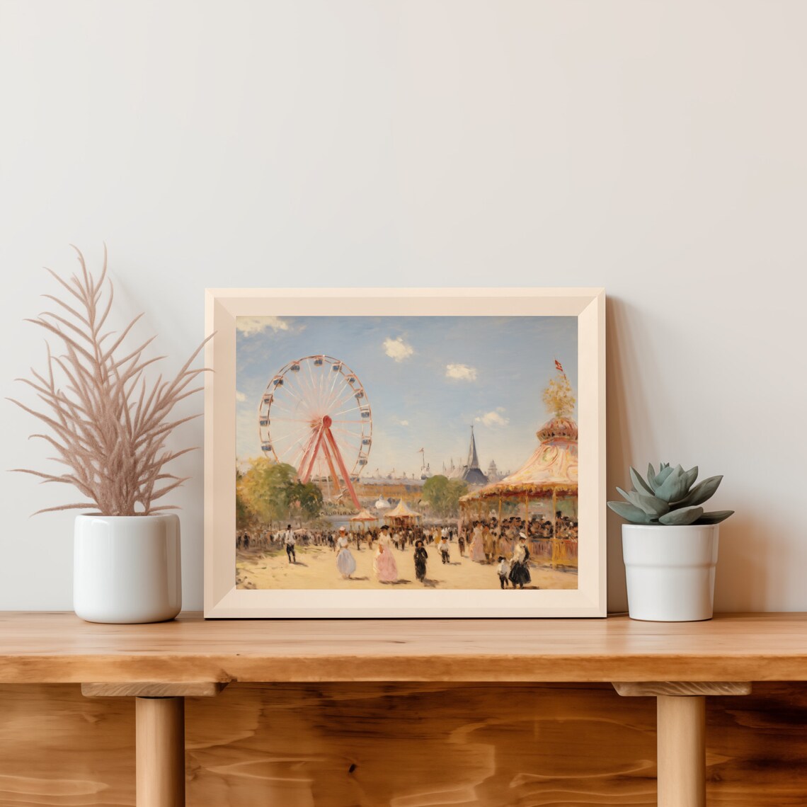 Vintage Summer Carnival Fairground With Grand Ferris Wheel Poster - Image 5