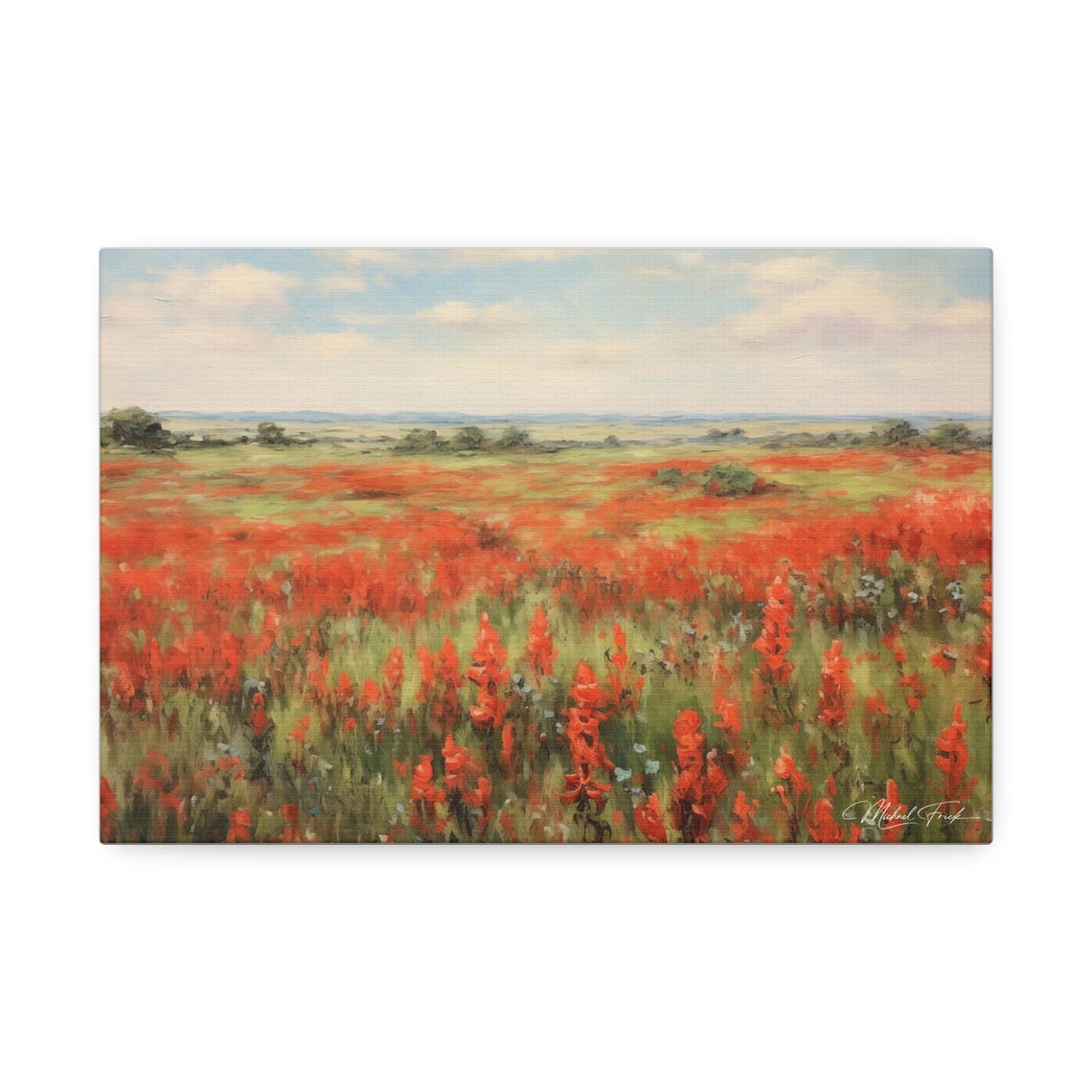 Field Of Indian Paintbrush Wildflowers Under A Big Sky Poster - Image 2