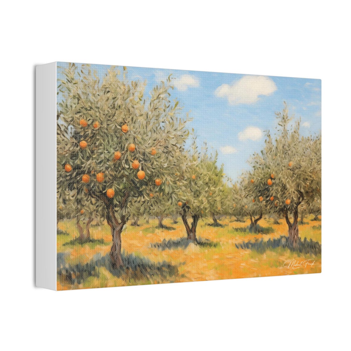 Ripe Orange Trees Grove Sunny Citrus Orchard Landscape Poster - Image 3