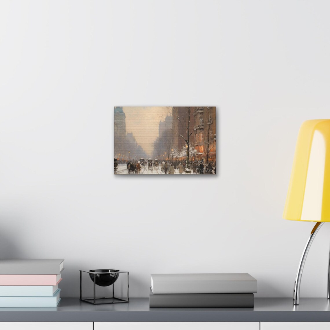 Snowy City Street Evening Carriage Ride Vintage Scene Poster - Image 6