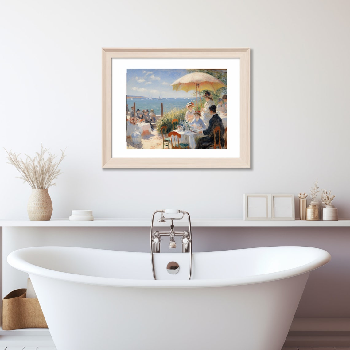Seaside Cafe Terrace Overlooking Sailboats On The Water Poster - Image 4
