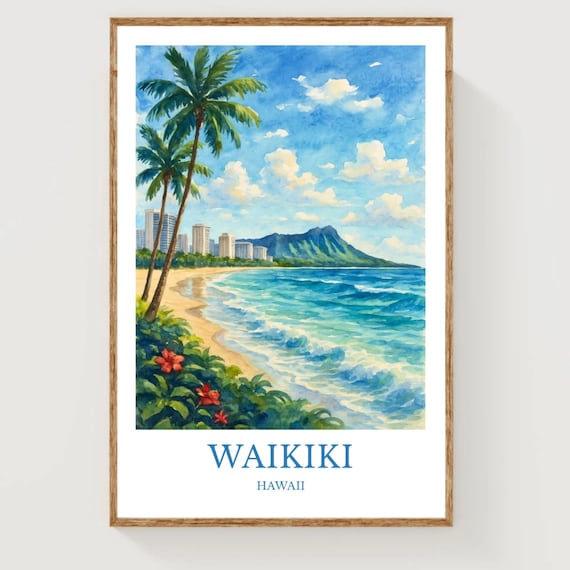 Waikiki Travel Poster