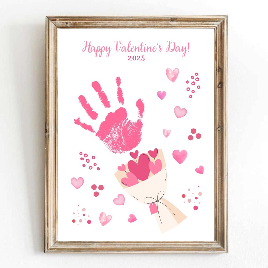 My First Valentine Handprint Heart Love Art Print