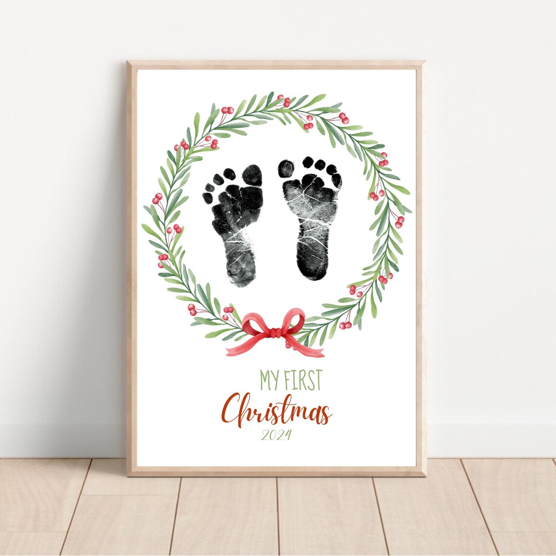 My First Christmas Footprint Art Poster Print - Image 2