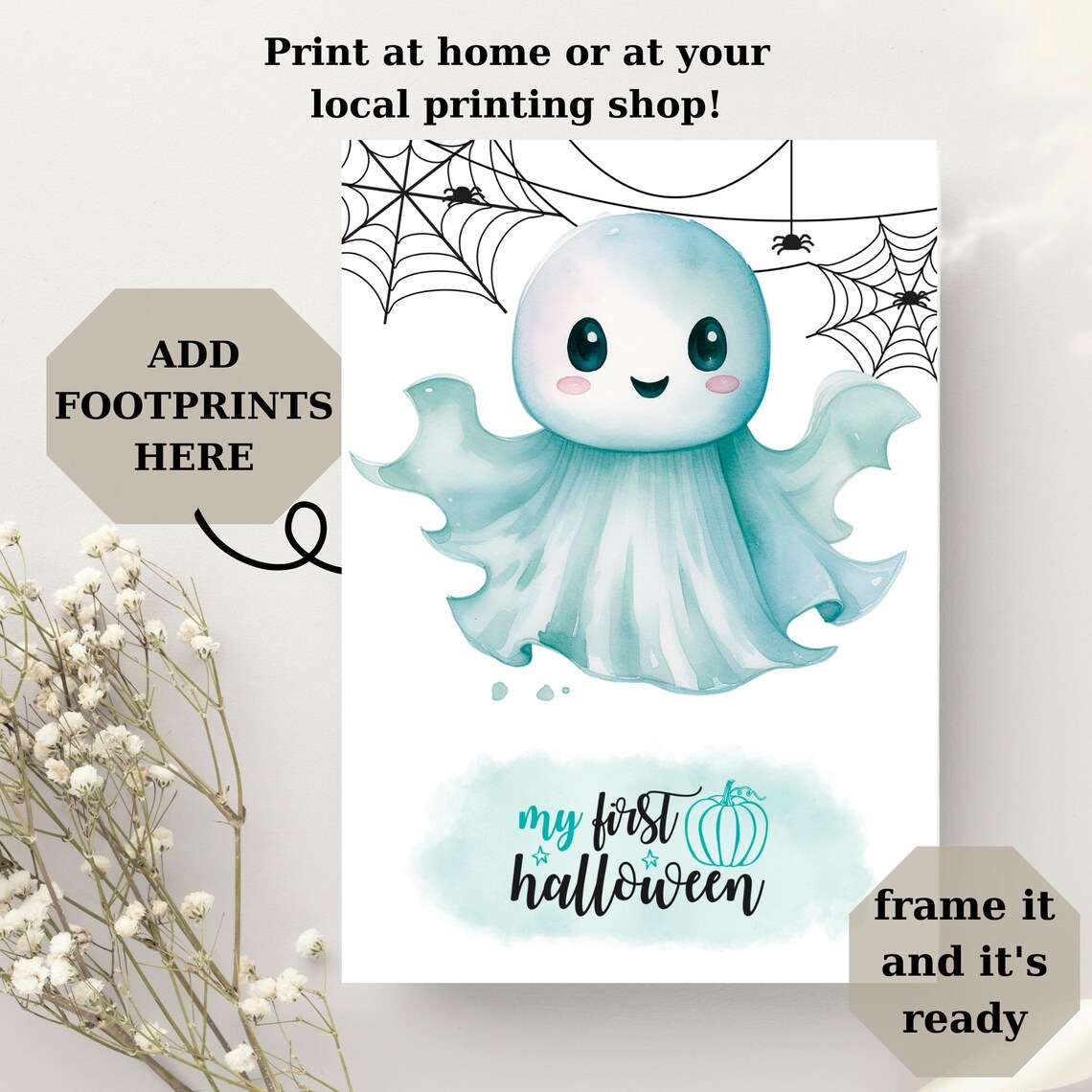 My First Halloween Footprint Keepsake Art Print - Image 3