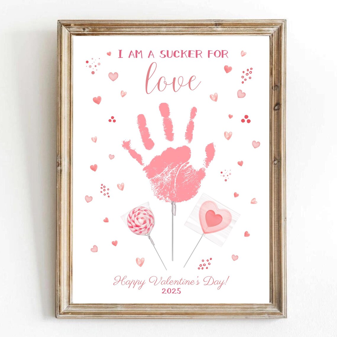 Valentines Day Handprint Art Love Xoxo Craft Print