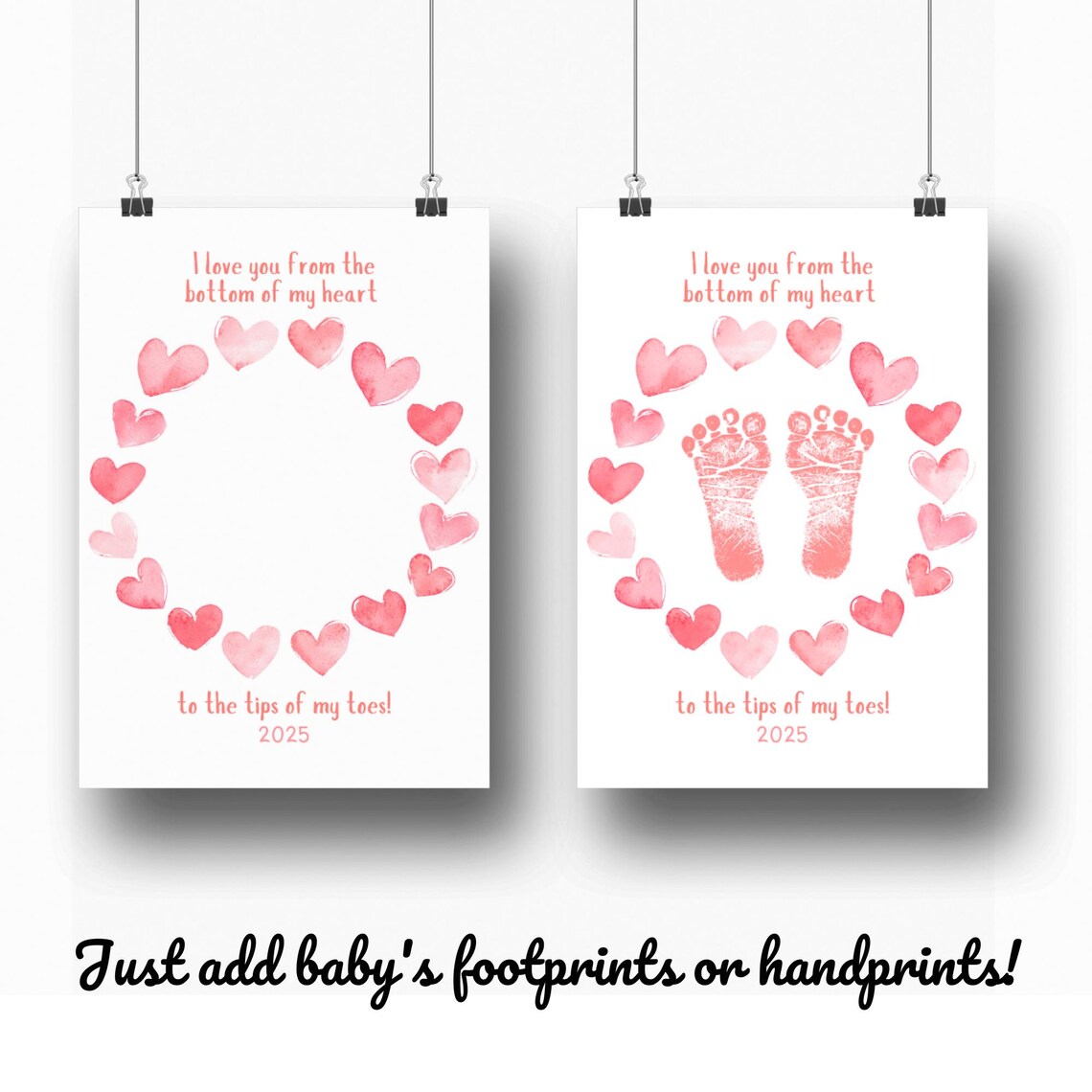 Bottom of My Heart Footprint Keepsake Love Art - Image 3
