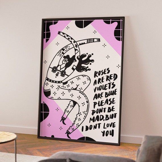 Feminist Wall Art Woman Poster Tattoo Girl Print Feminism Maximalist Funny Female