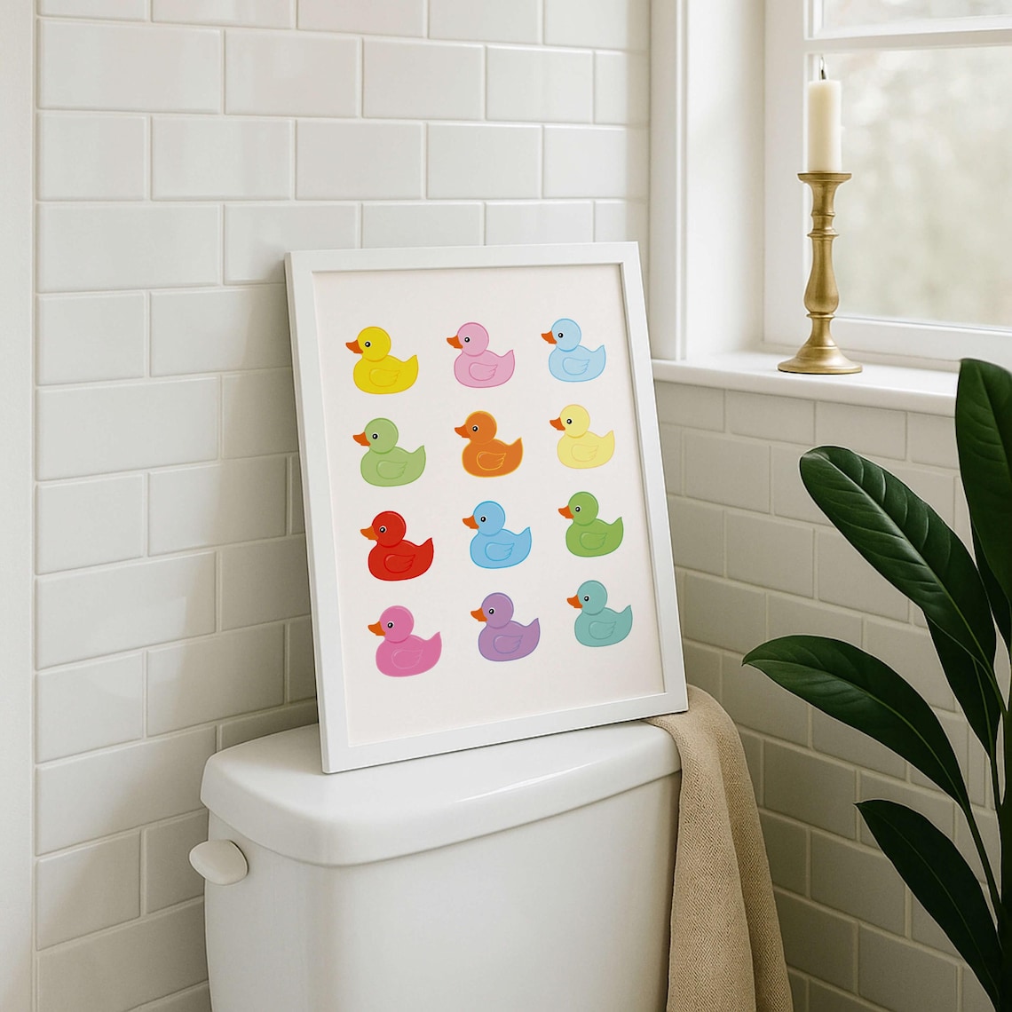 Rubber Duck Bathroom Art Print, Cute Kids Decor