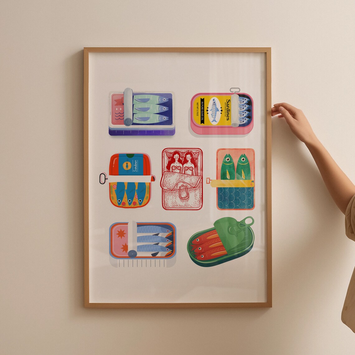Sardine Set Retro Kitchen Art Print, Italian Food Poster - Image 3