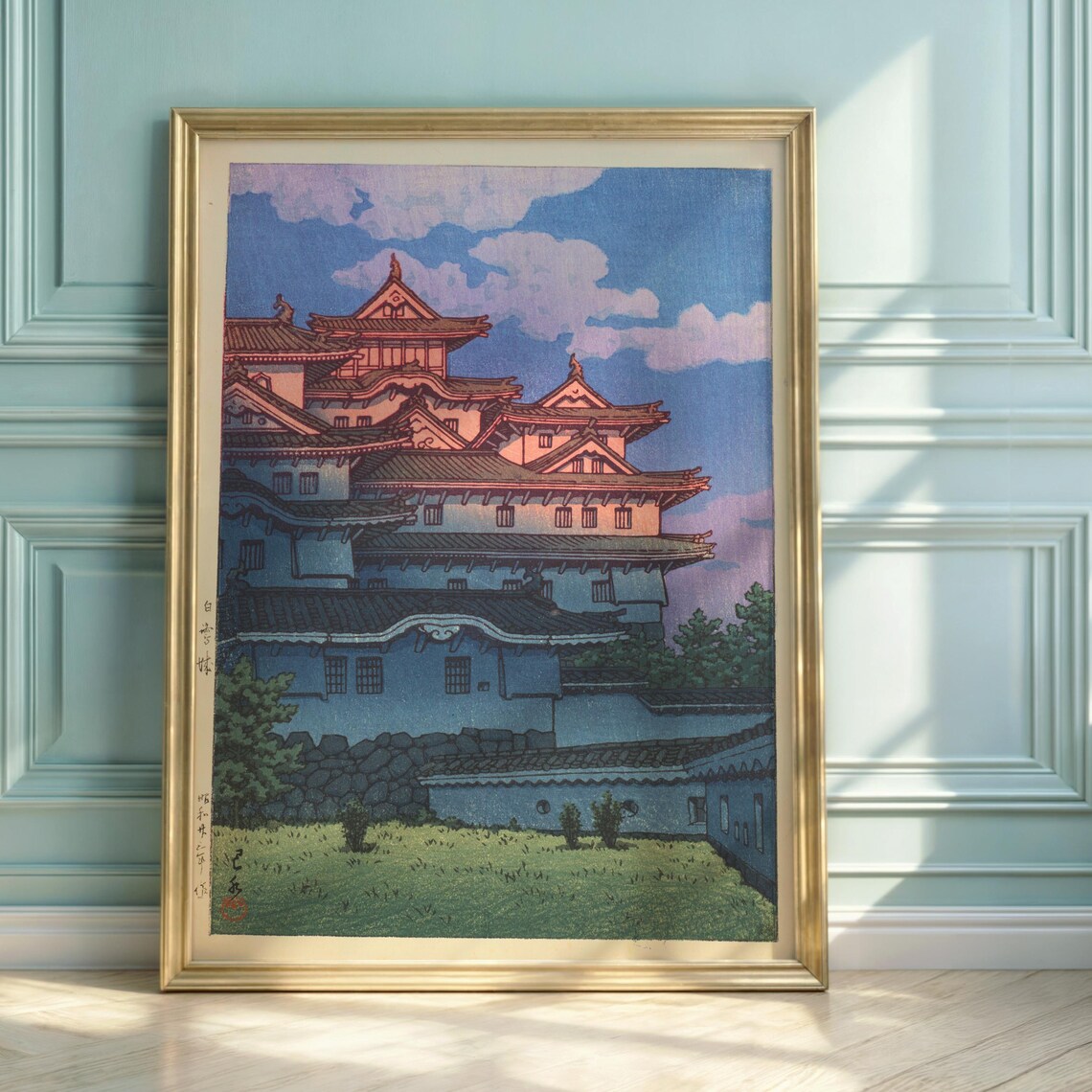 Hasui Kawase Shirasagi Castle Japanese Woodblock Himeji Art Poster