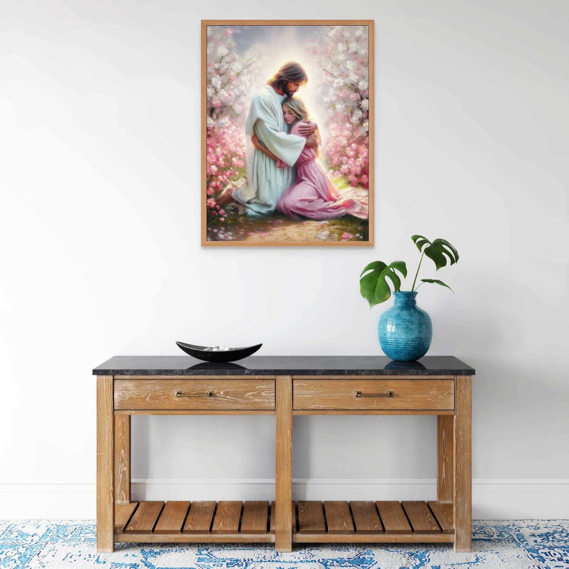 Jesus Loves You Christian Art Jesus And Woman Picture Of Jesus Hugging Woman Lds Art Bible Prints Christian Art For Women Jesus Print - Image 6