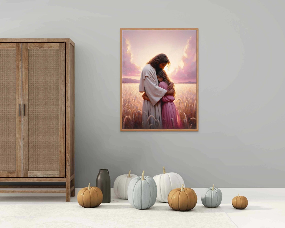 Loving Faith Christian Painting Jesus With Girl Picture Of Jesus Lds Bible Art Jesus Art - Image 5