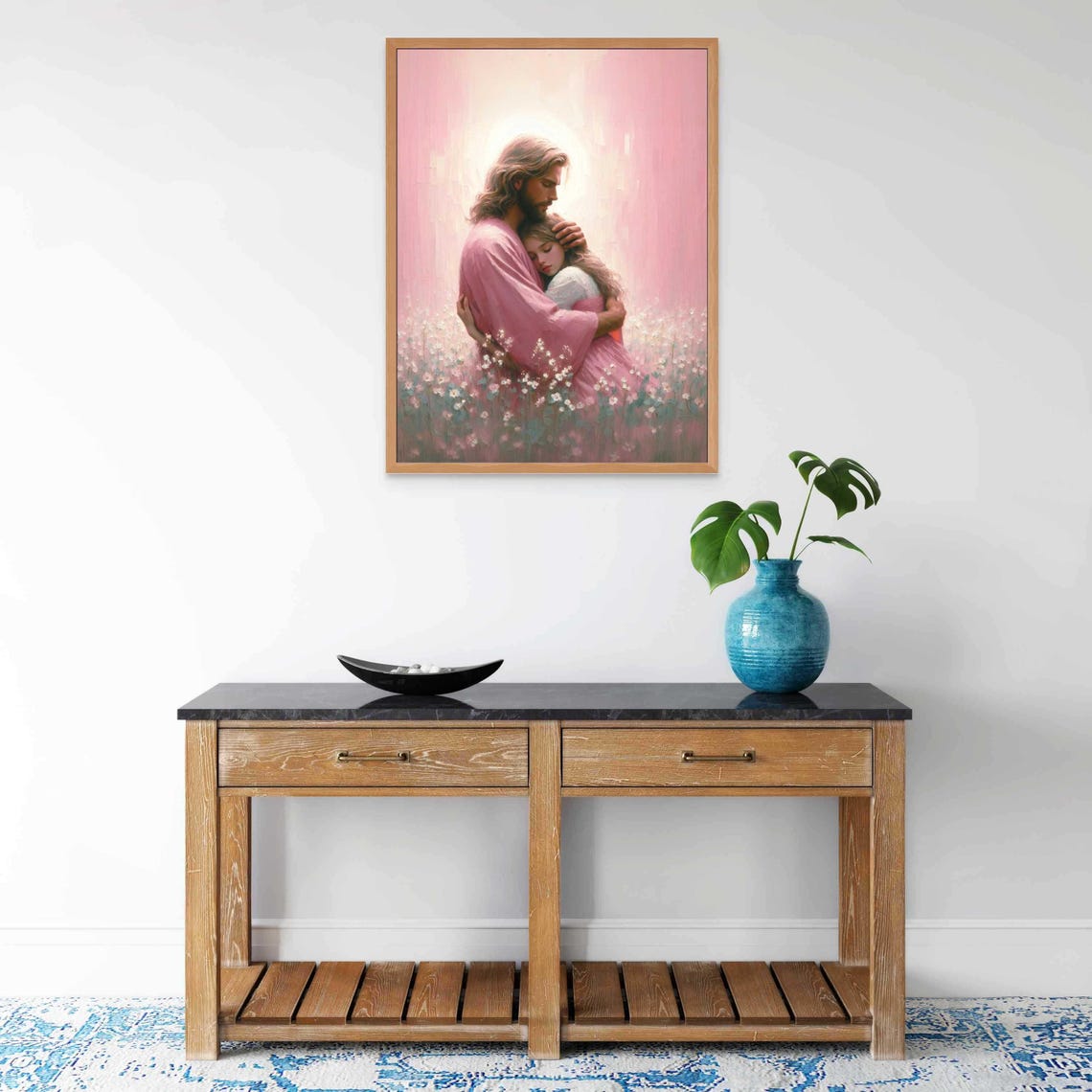 Her Savior Christian Art Jesus With Girl Picture Of Jesus Lds Painting Bible Art Jesus With Children Picture Of Christ Jesus Prints - Image 6