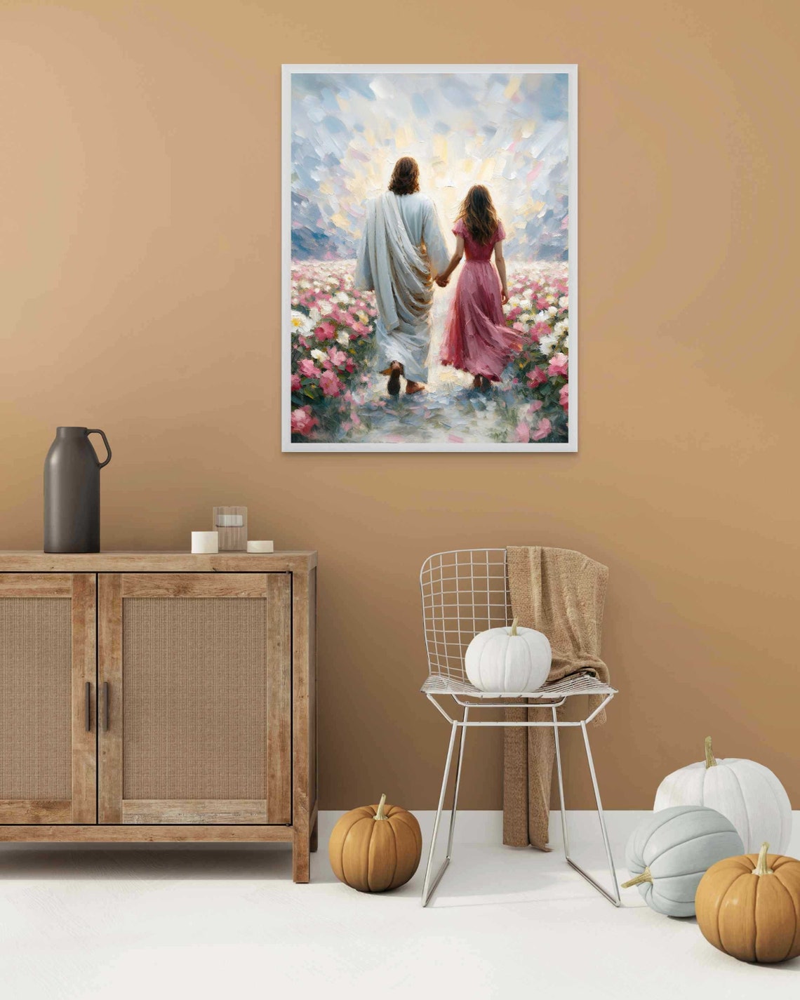 Hand In Hand Christian Painting Jesus With Girl Jesus Painting Lds Art Bible Verse Painting Christian Modern Art Psalms Art - Image 5