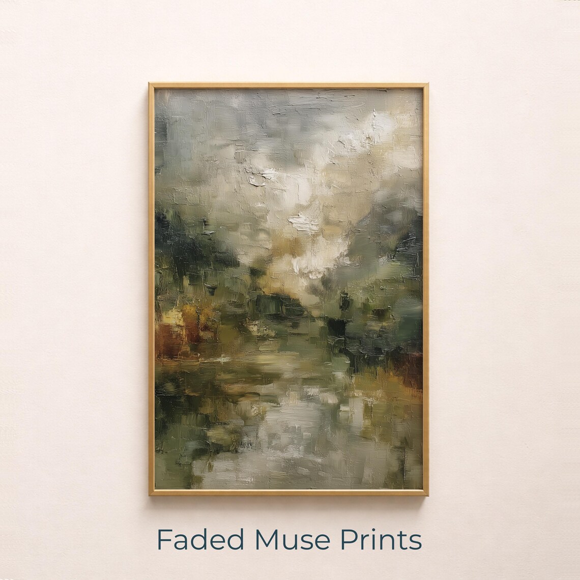 Abstract Forest Landscape, Misty Reflections
