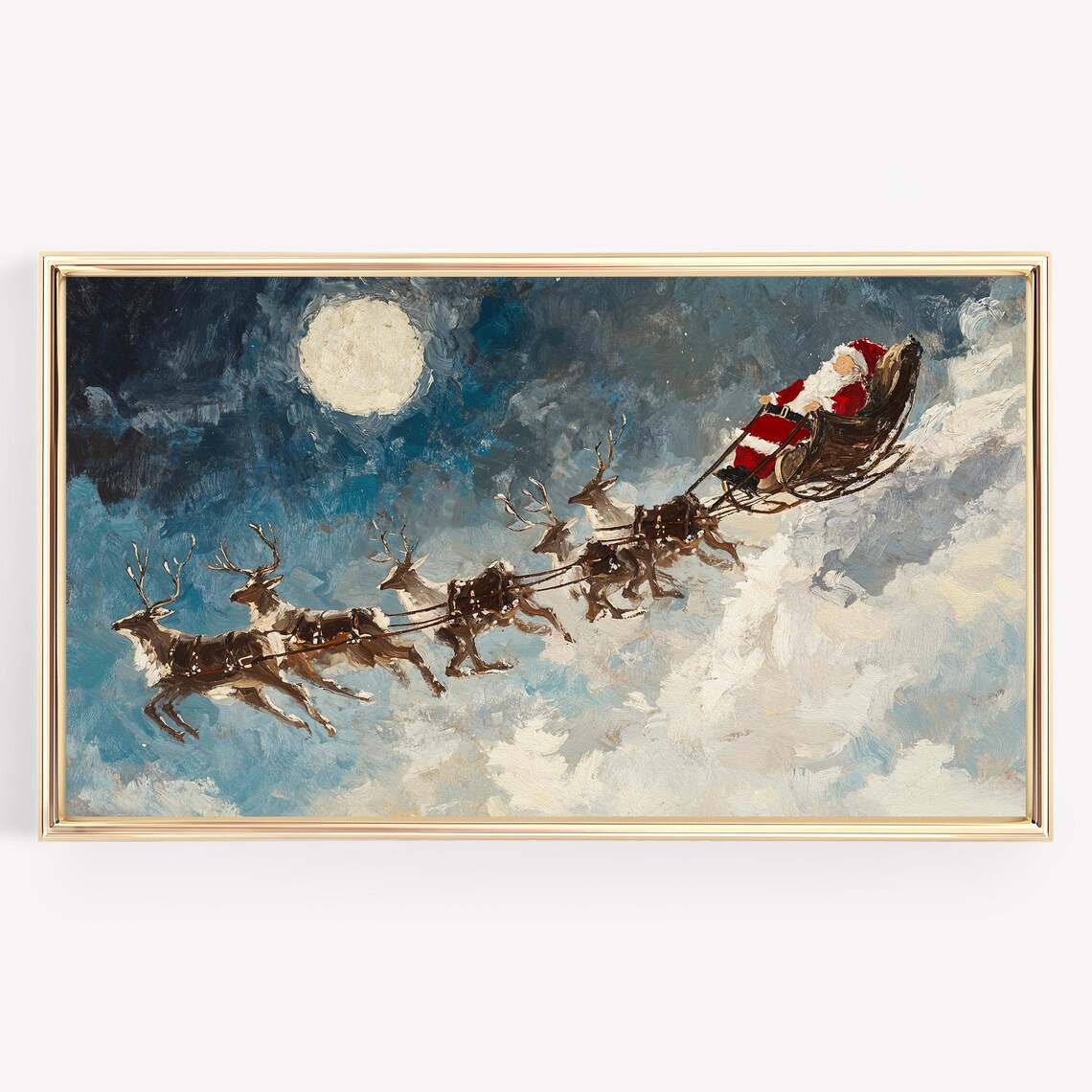 Santa Sleigh Christmas Holiday Art Print - Image 4