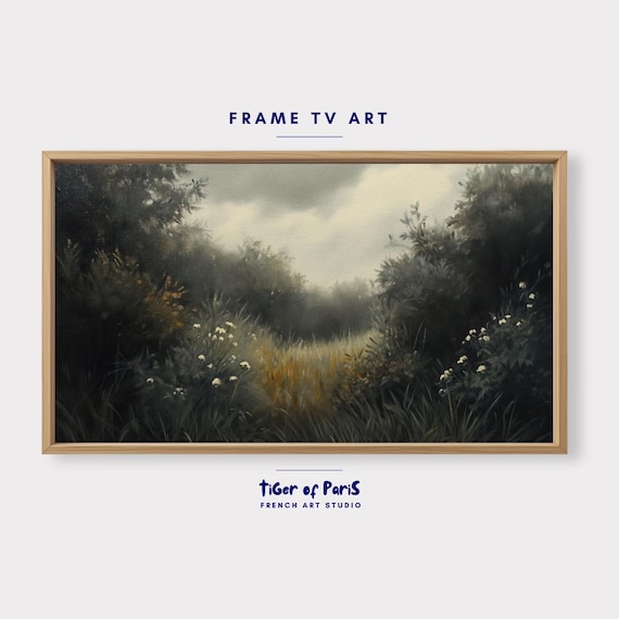 Frame Tv Art Moody Forest Landscape Oil Painting For Frame Tv Art Country Landscape Decor Art For Frame Tv