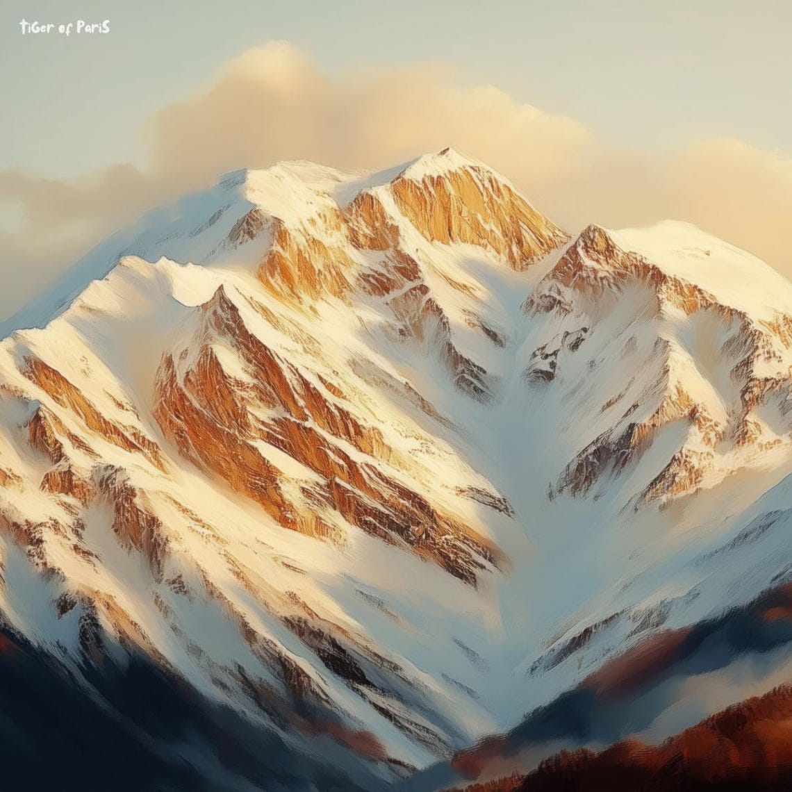 Frame Tv Art Snowy Mountain Oil Painting For Frame Tv Serene Landscape Art Nature Wall Decor 169 - Image 3