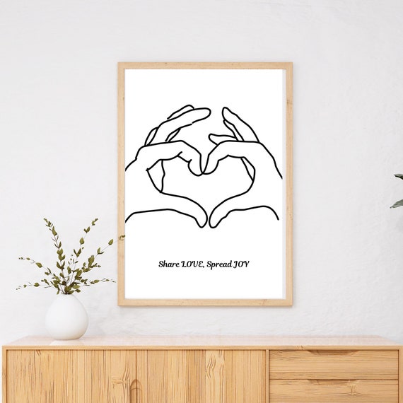 Modernminimalist Heart Line Art Print Share Lovehomeoffice Decor Artworksimplescandinavianboho Aesthetics
