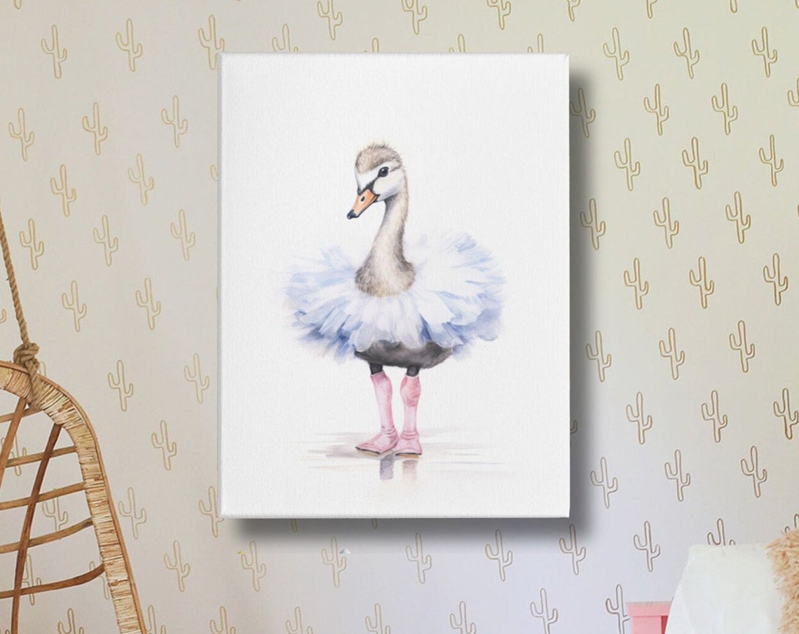Baby Duck Print Baby Animal Prints Nursery Wall Art Ballet Nursery Decor Toddler Girl Print Girl Room Wall Art Ballet Dance Art