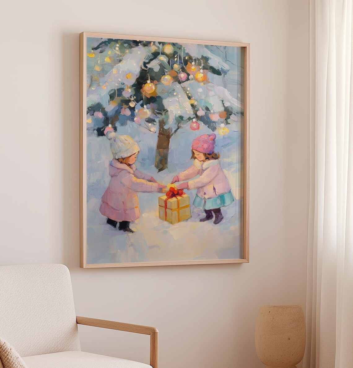 Christmas Tree Art Print, Snowy Holiday Season Decor - Image 3