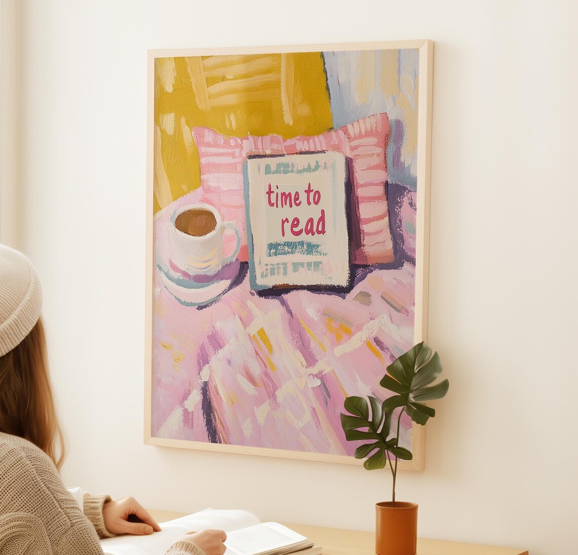 Read Wall Art Print, Pastel Book Lover Decor - Image 3