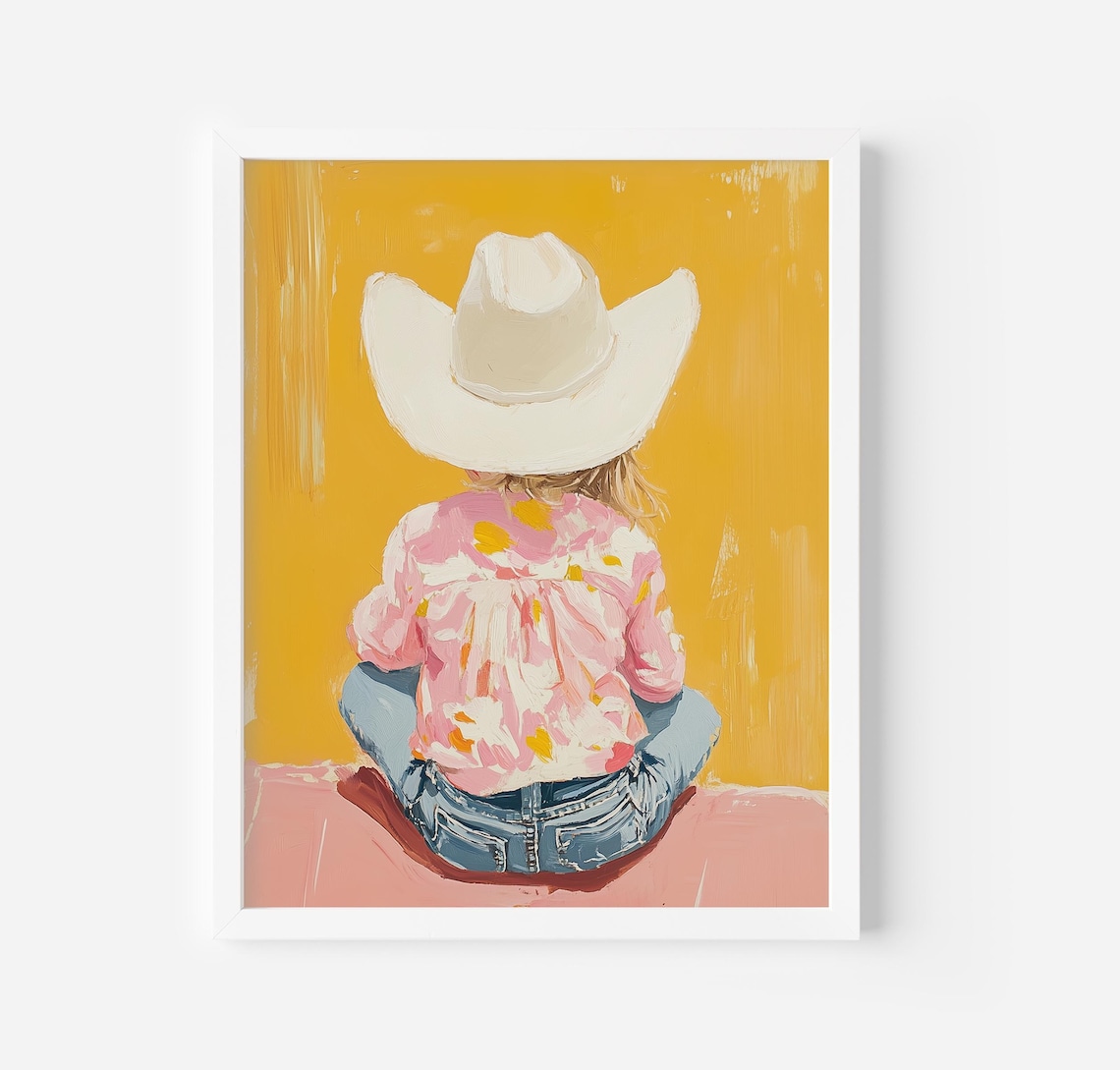 Cowgirl Nursery Decor, Trendy Western Art Print