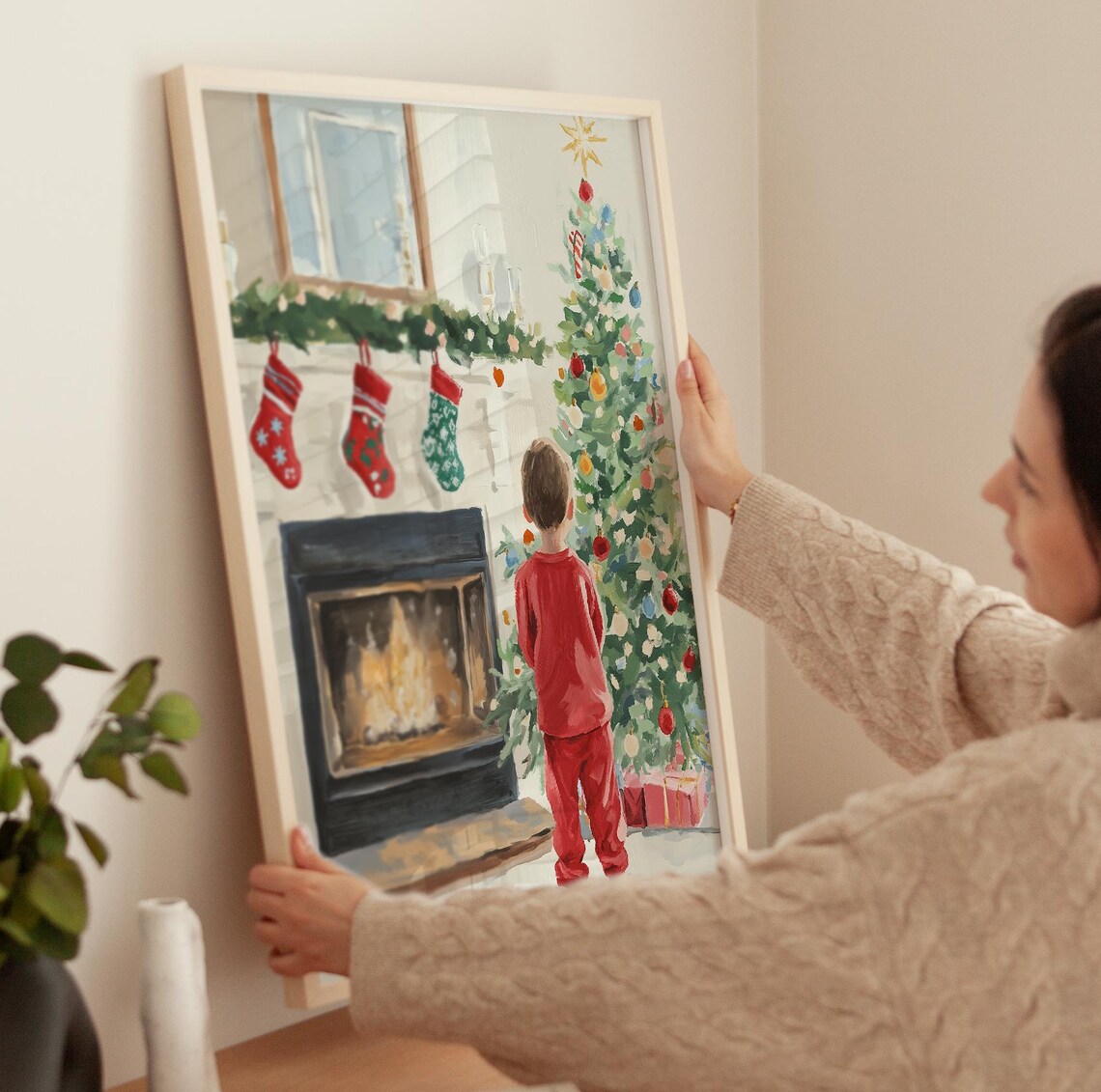 Christmas Morning Painting - Holiday Decor Art Print - Image 3