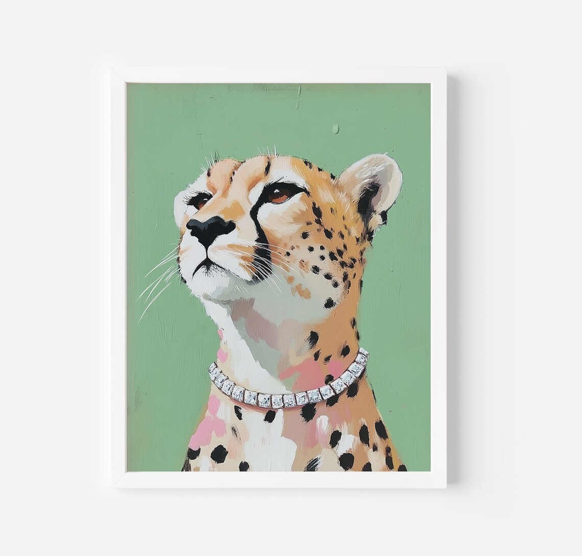 Luxury Cheetah Portrait, Maximalist Art Print