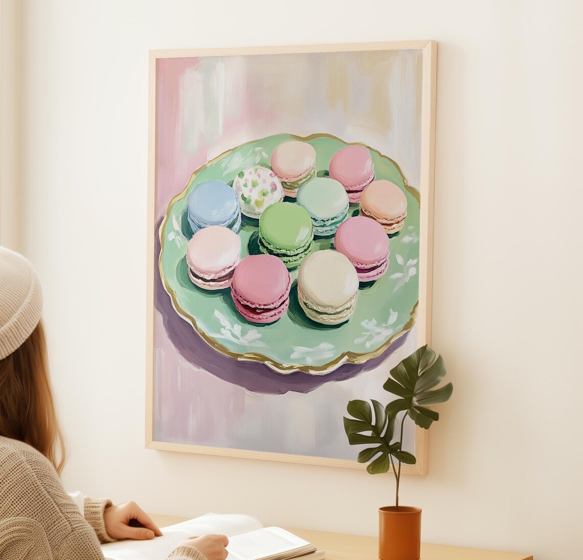 Pastel Macaron Assortment Plate French Confectionery Dessert Art Print - Image 2