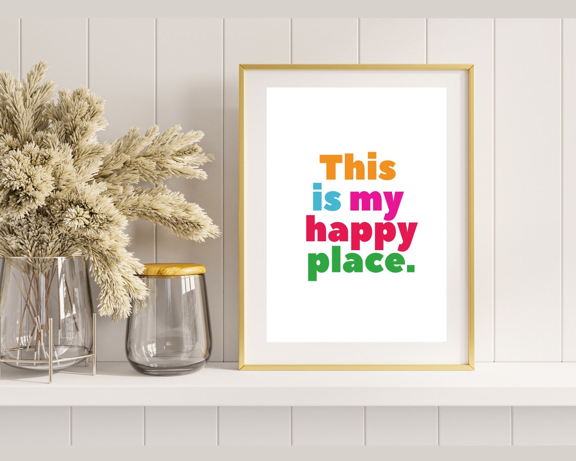 This Is My Happy Place Rainbow Text Colorful Quote Wall Poster - Image 2