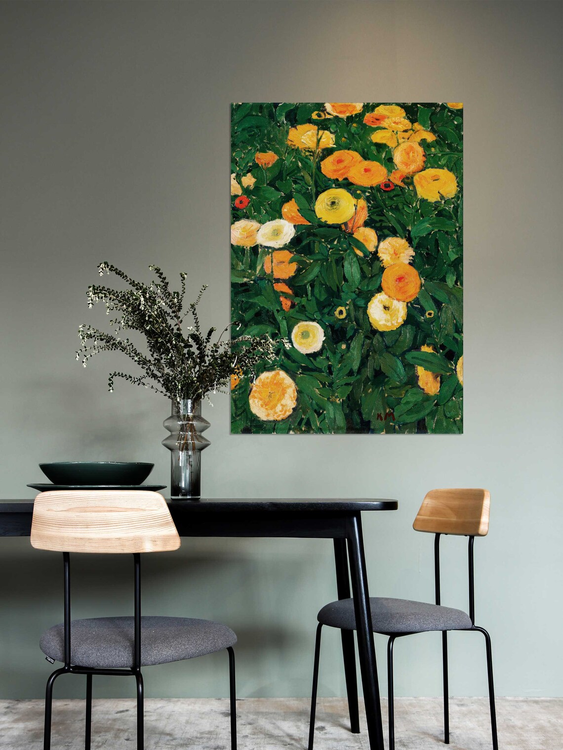 Marigolds Botanical Print, Cottagecore Decor - Image 2