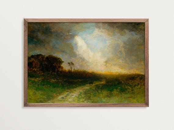 Vintage Country Farmhouse Landscape Art Print