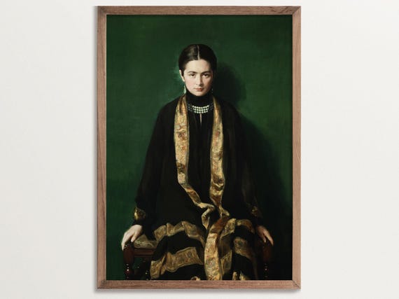 Mrs Dalahaye Victorian Portrait Art Print, Dark Academia