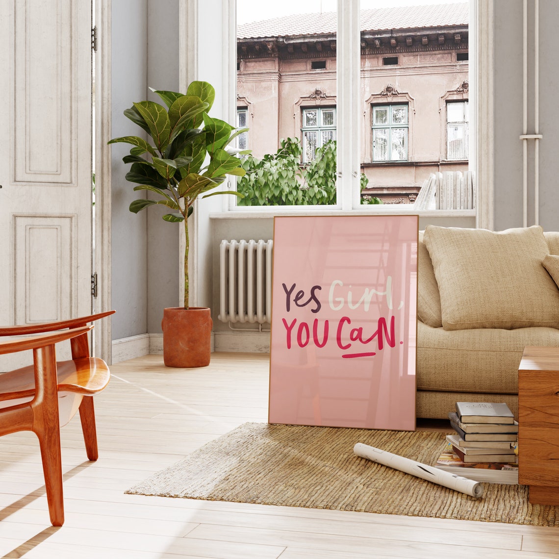 Yes Girl You Can Poster Teen Girl Room Decor Motivational Print For Women Quote Poster For Girls Bedroom Inspirational Art - Image 2