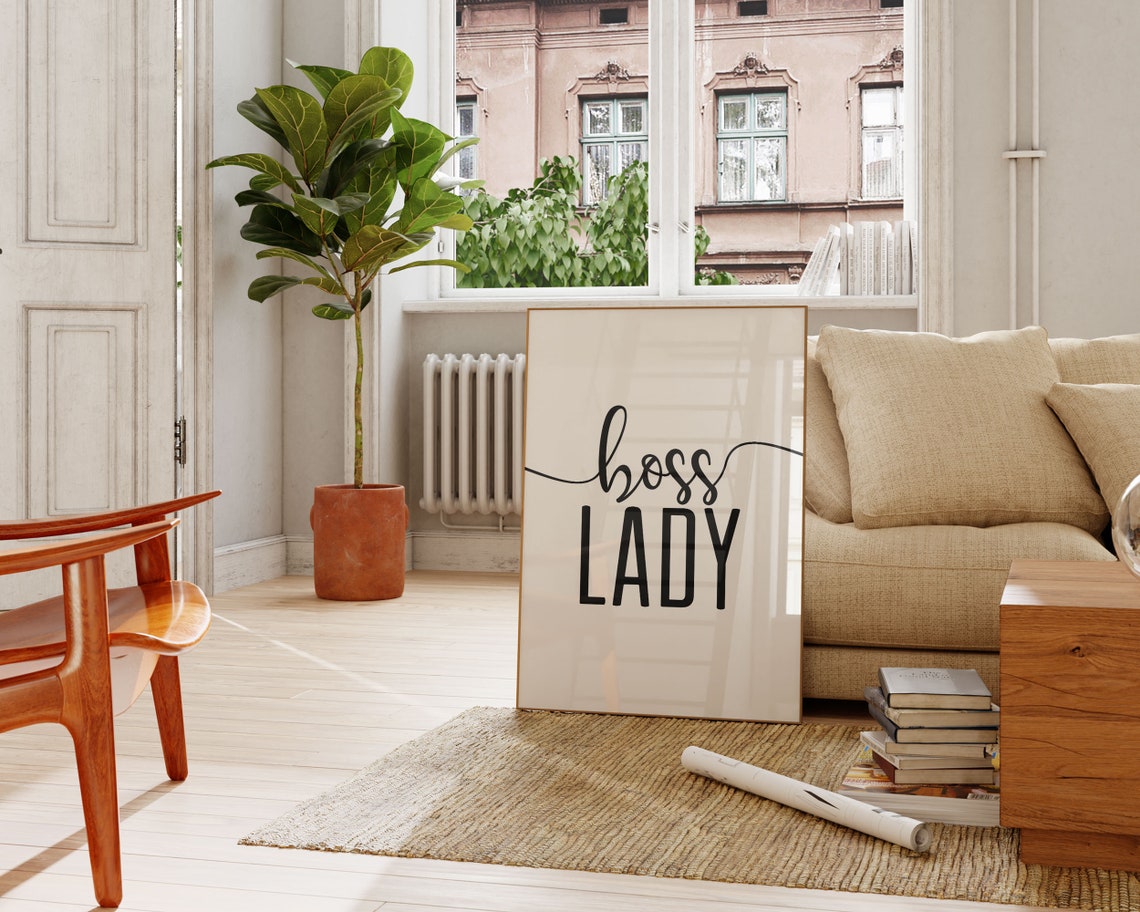 Boss Lady Script Calligraphy Gift For Women Minimalist Office Poster - Image 3