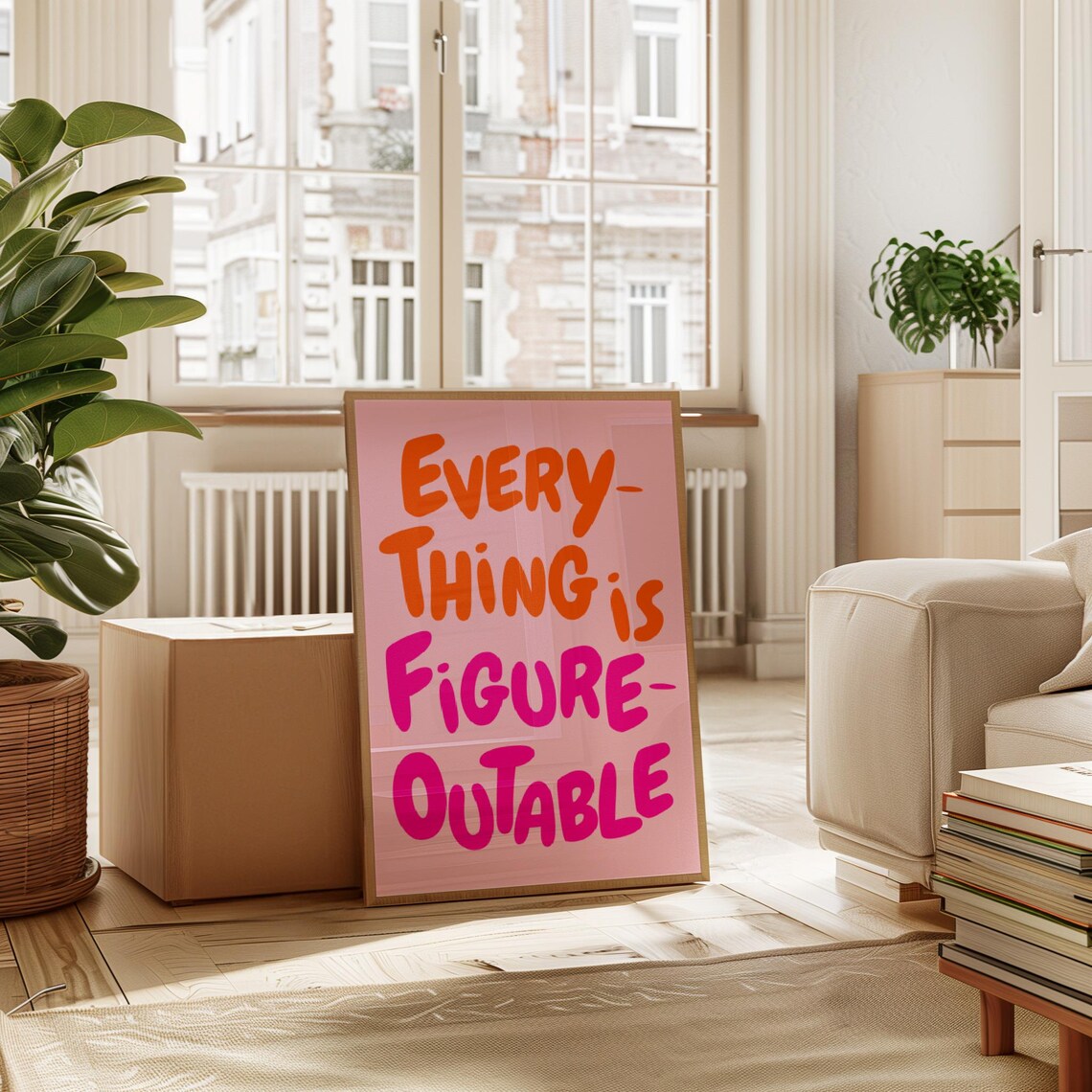Everything Is Figureoutable Quote, Motivational Art Print - Image 4