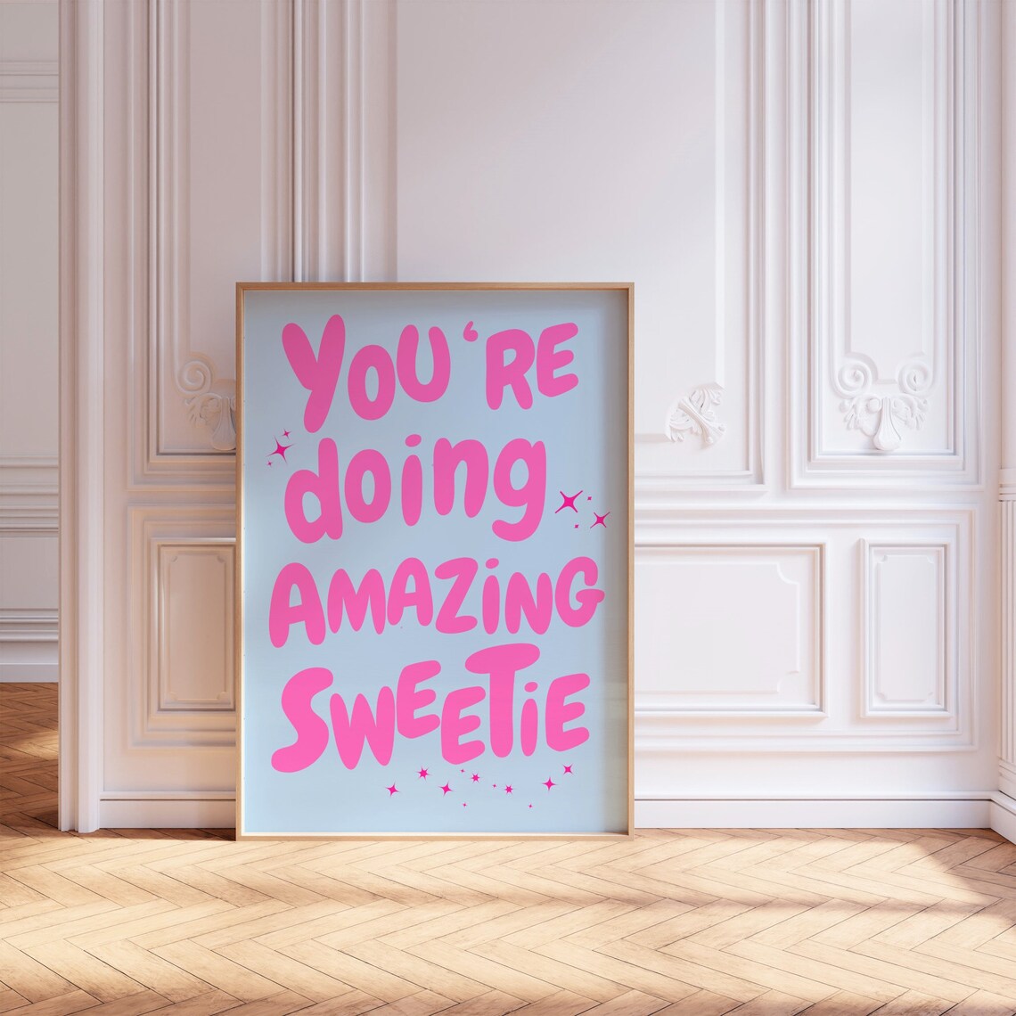 Youre Doing Amazing Sweetie Affirmation Poster, Retro - Image 2