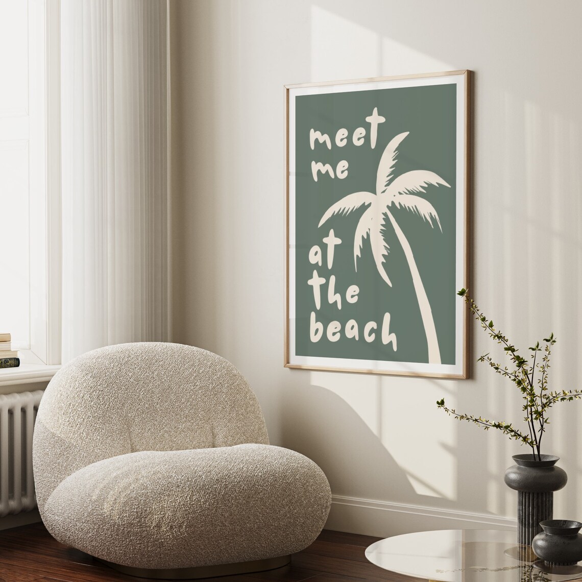 Meet Me At The Beach Poster, Trendy Coastal Decor - Image 3