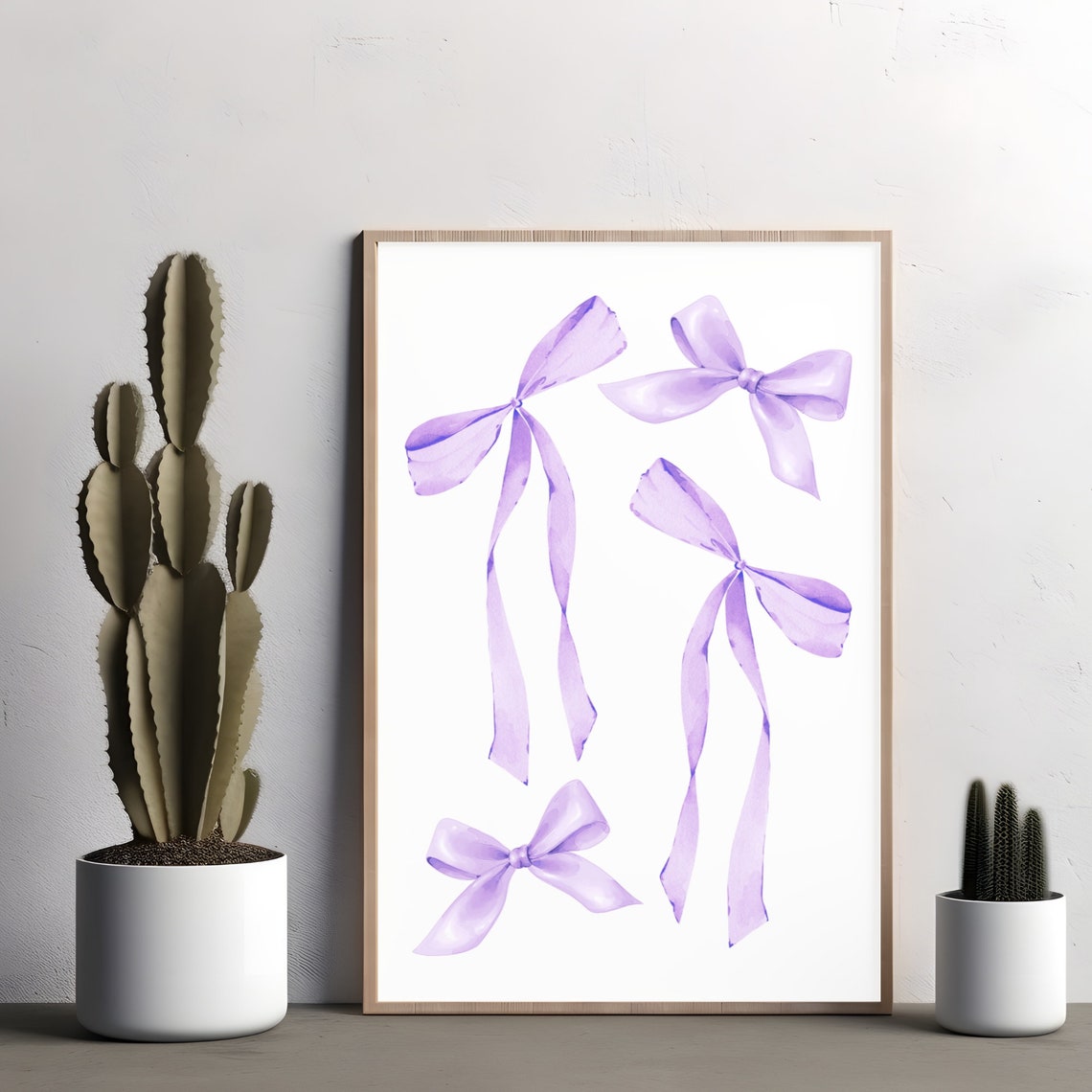 Lavender Bows Watercolor Ribbon Group Coquette Chic Style Poster - Image 2