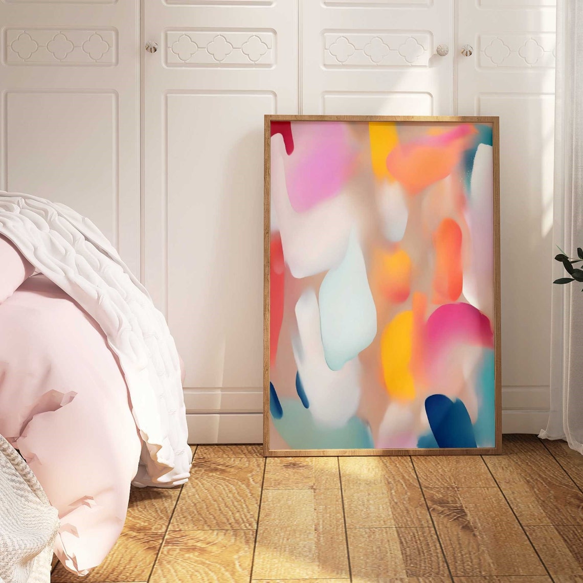 Pink Abstract Blurred Gradient Shapes Modern Colorful Decor Poster - Image 2