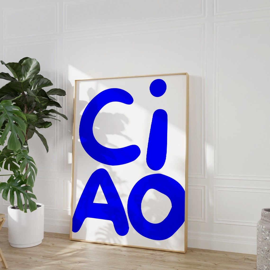 Ciao Blue Bold Typography Poster Italian Retro Fun Minimalist Decor - Image 3