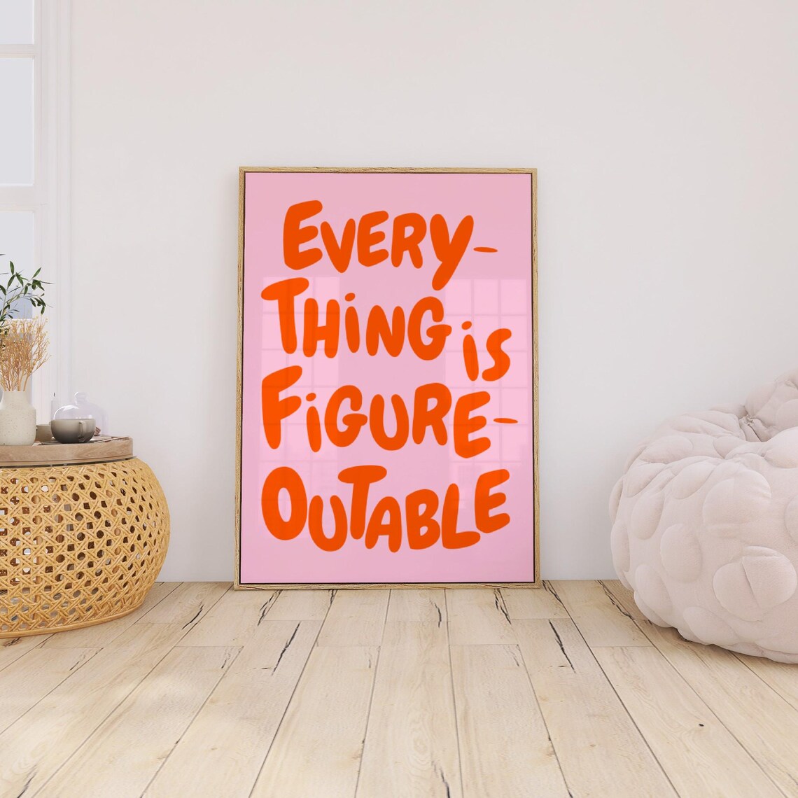 Everything Is Figureoutable Quote Art Print, Motivational - Image 3