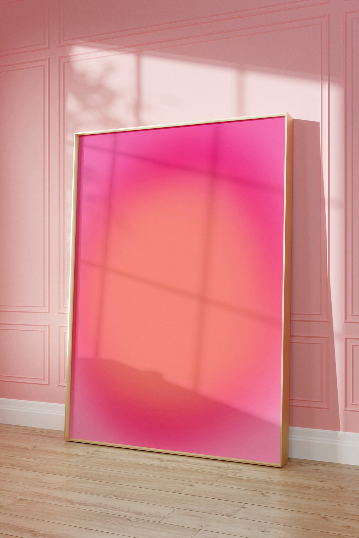Divine Feminine Pink Peach Aura Glow Minimalist Aesthetic Poster - Image 2