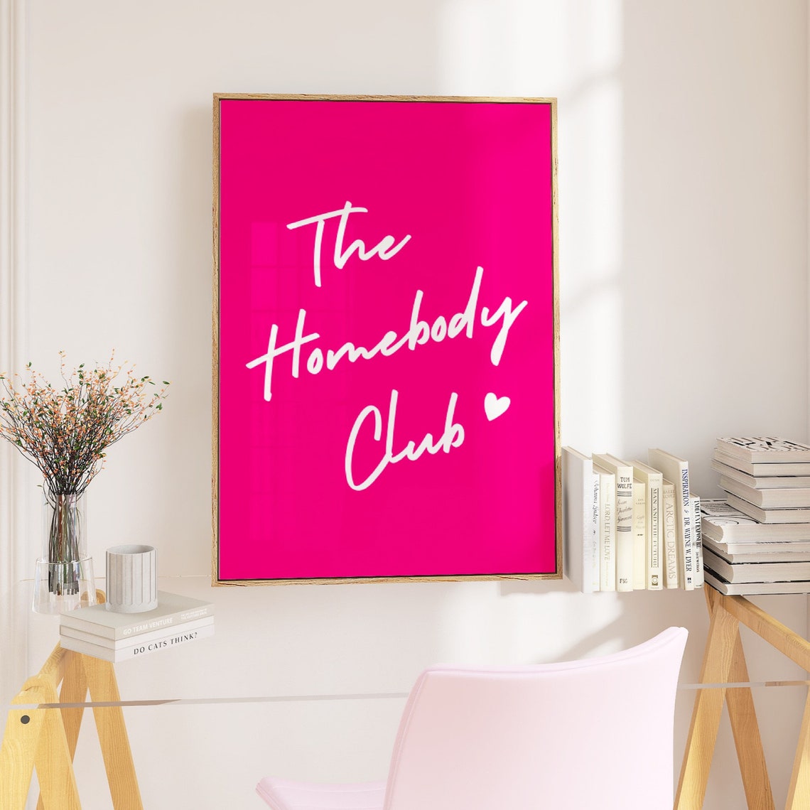 The Homebody Club Print Neutral Retro Print Trendy Quote Print Pink Preppy Prints The Homebody Club Poster Motivation Art - Image 2