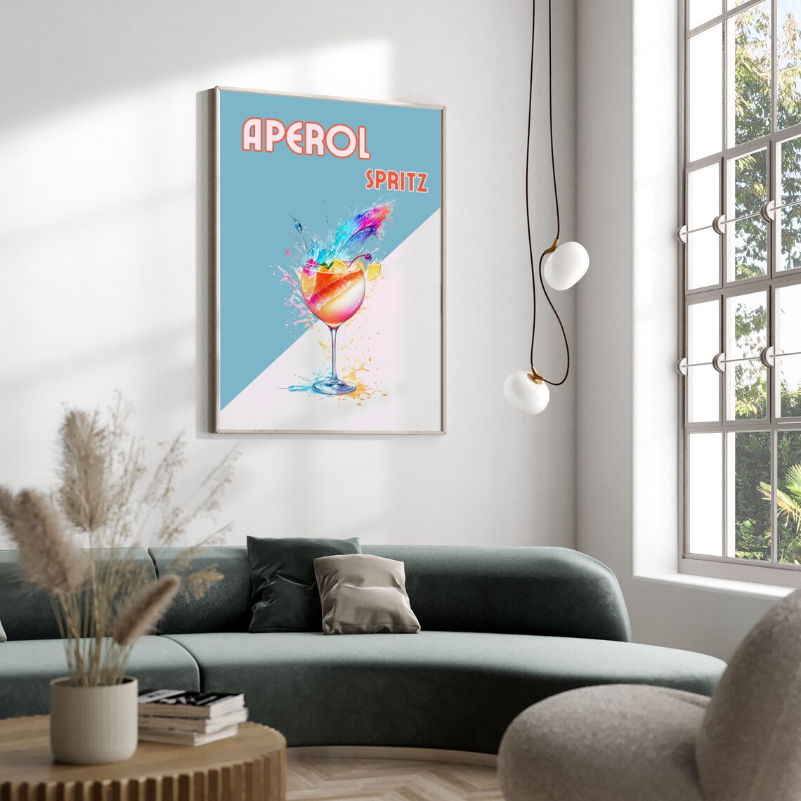 Aperol Spritz Retro Cocktail Poster Vintage Bar Pink Blue Splash Art - Image 3