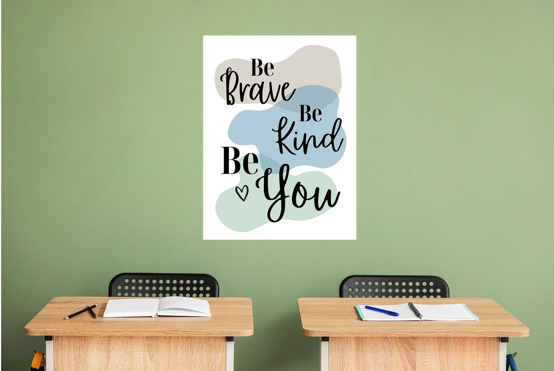 Be Brave Be Kind Be You Abstract Quote Print - Image 2