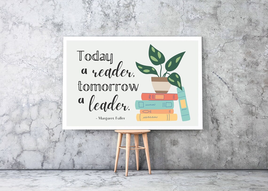 Today A Reader Tomorrow A Leader Quote Poster, Boho - Image 2